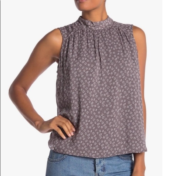 NWT Anthropologie Cloth and Stone Liane Floral Blouse Gray Motif Sz S - Picture 5 of 14